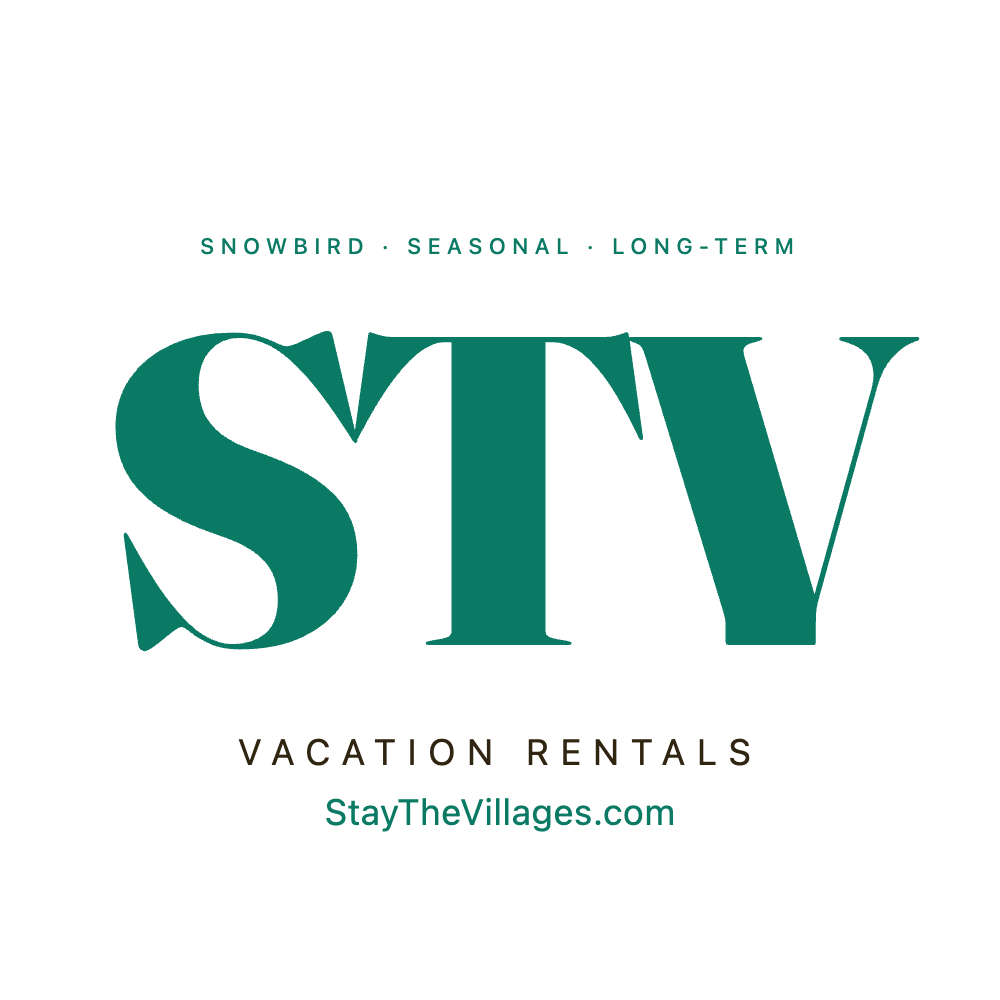 Stay The Villages logo — White background, green text